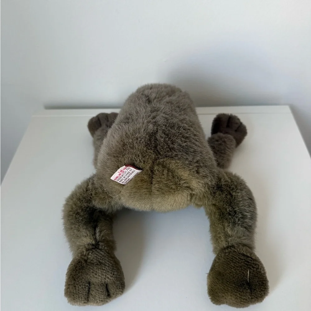 VTG 1985 GUND RIBBITT FROG PLUSH 6125 CROAKING RATTLE SOUND STUFFED ANIMAL EUC